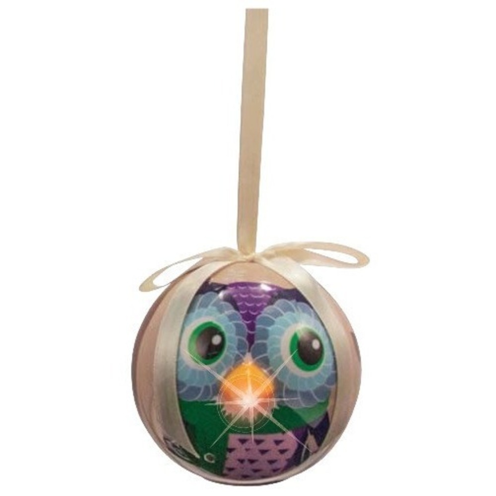 Twinkling Treasures 3D‎ Blinking Christmas Ornament - 3.5" - OWL